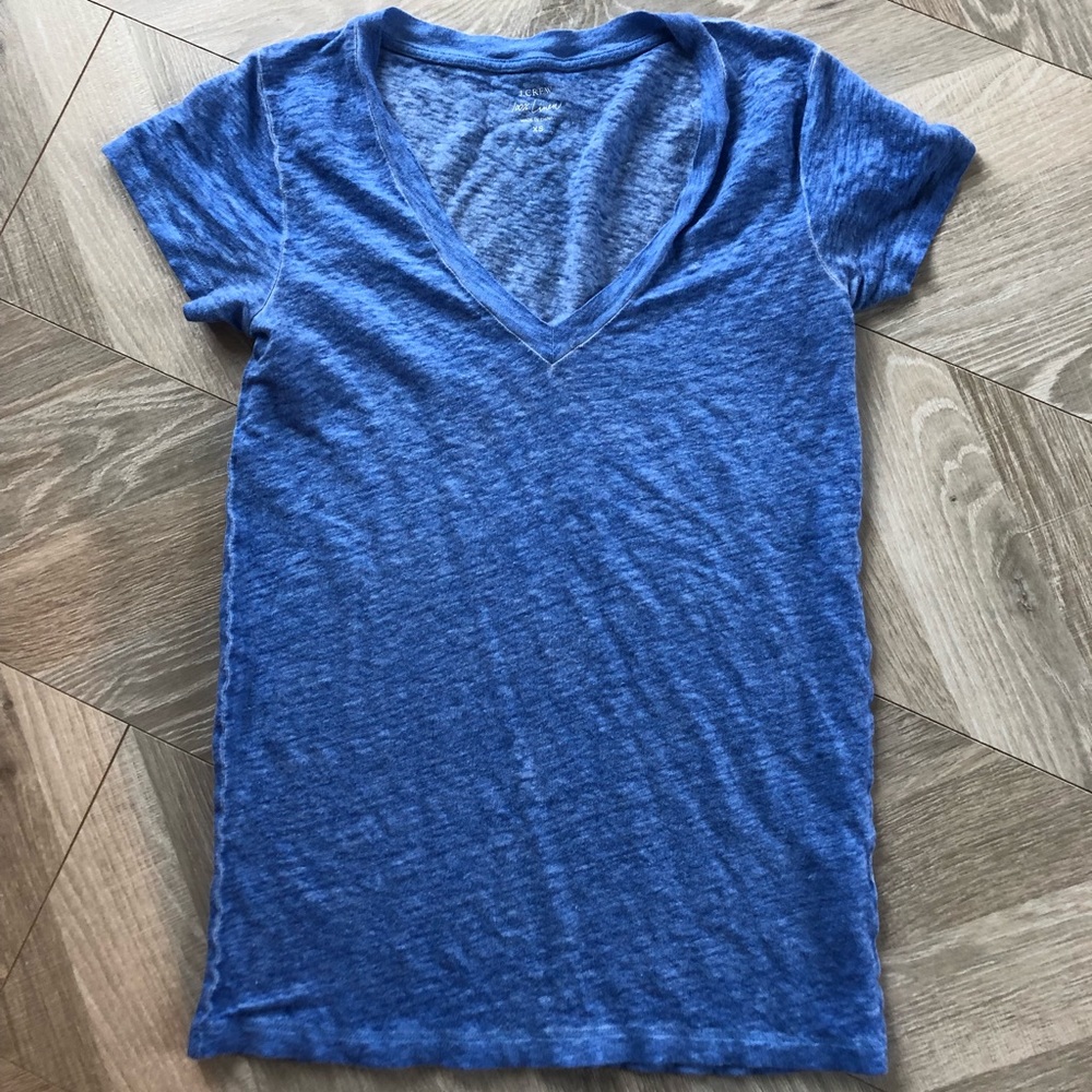 J.Crew Linen Blue T-Shirt XS